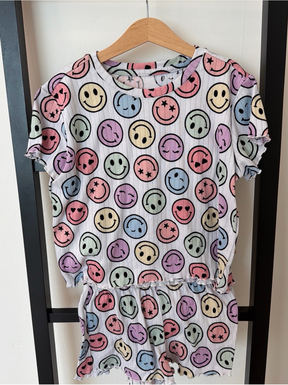 Marshalls Pastel Multicolor Smiley Pajama Romper